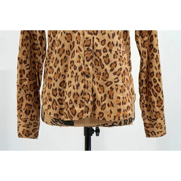 Lauren Ralph Lauren Shirt Women Small Petite Animal Print Button Up 100% Cotton - Picture 5 of 10